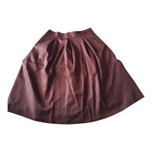 YIGE Brown Pleated A-line Midi Skirt for Night Out
